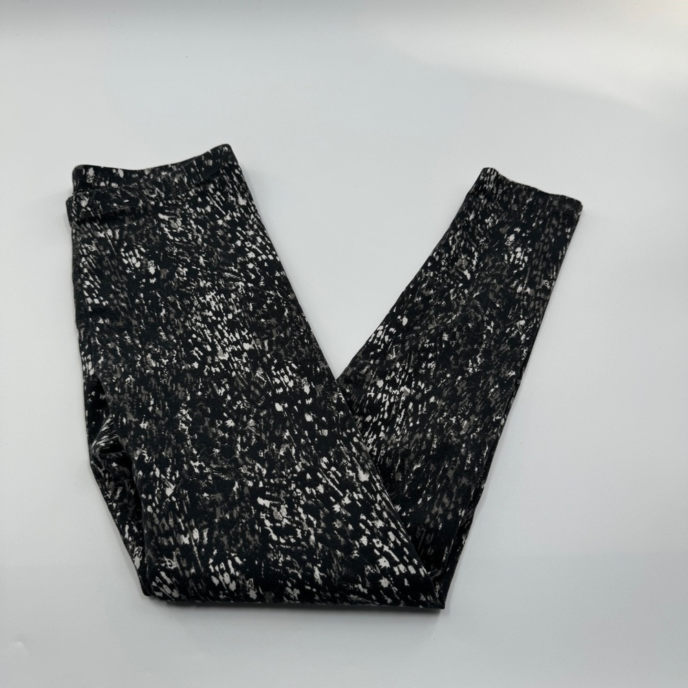 Black Speckled Leggings | White & Grey Detail | Women’s Size Medium